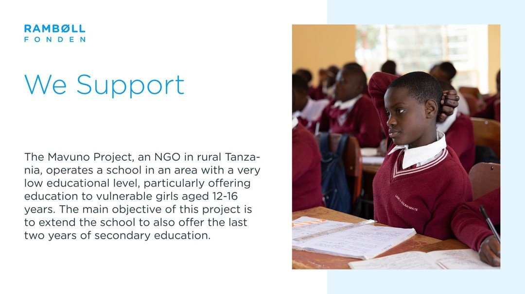 We are grateful for the support from Ramboll Foundation for our Extension of School project in Tanzania. Together we can make a difference! 

#engineerswithoutborders #humanitarianengineering #ingenj&ouml;rerutangr&auml;nser #engineeringforhumanity #