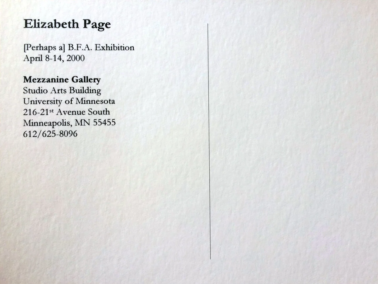 [Perhaps a] B.F.A. Exhibition