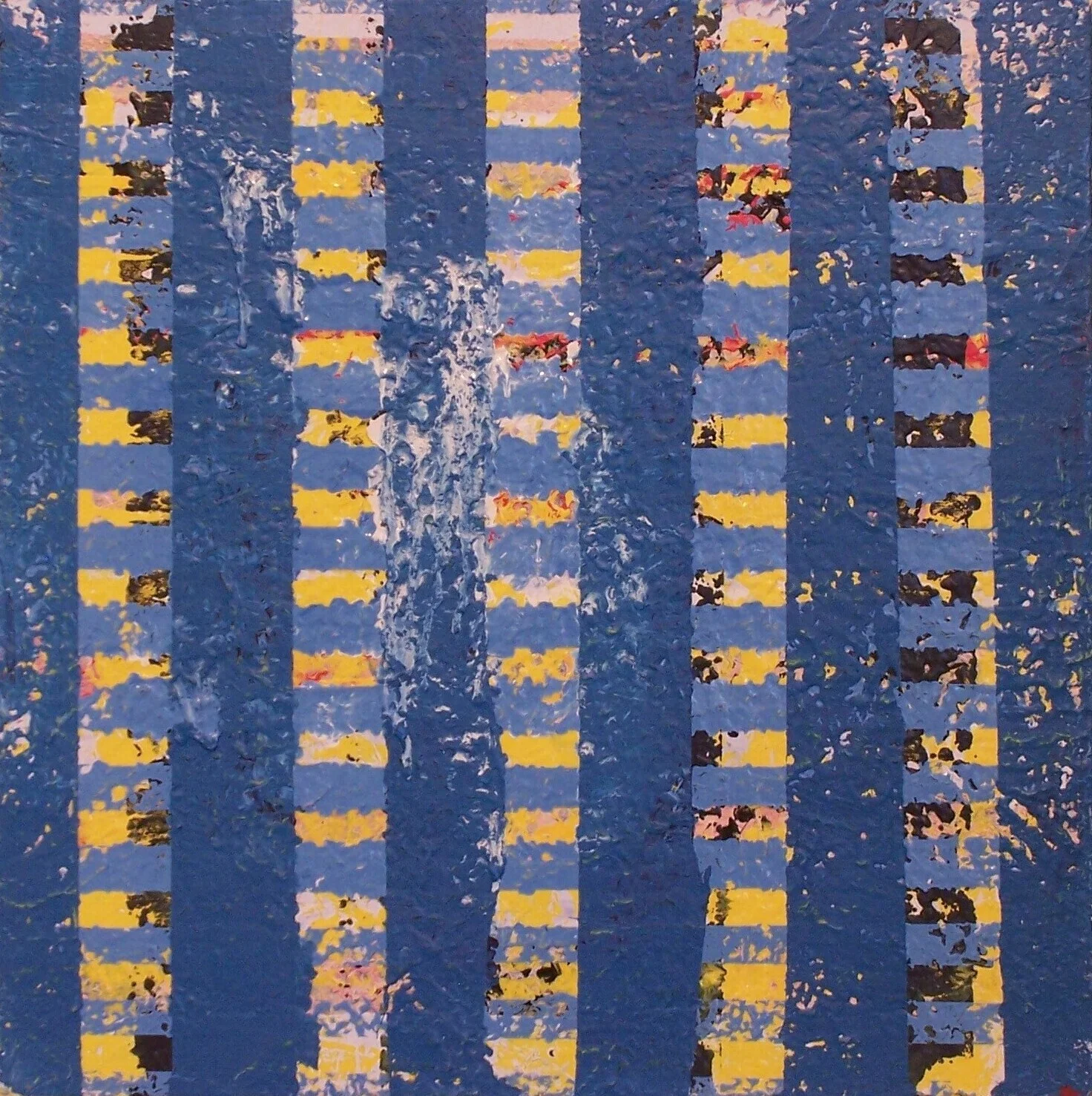 Pillars, 2003 (enamel on canvas) 22" x 22"