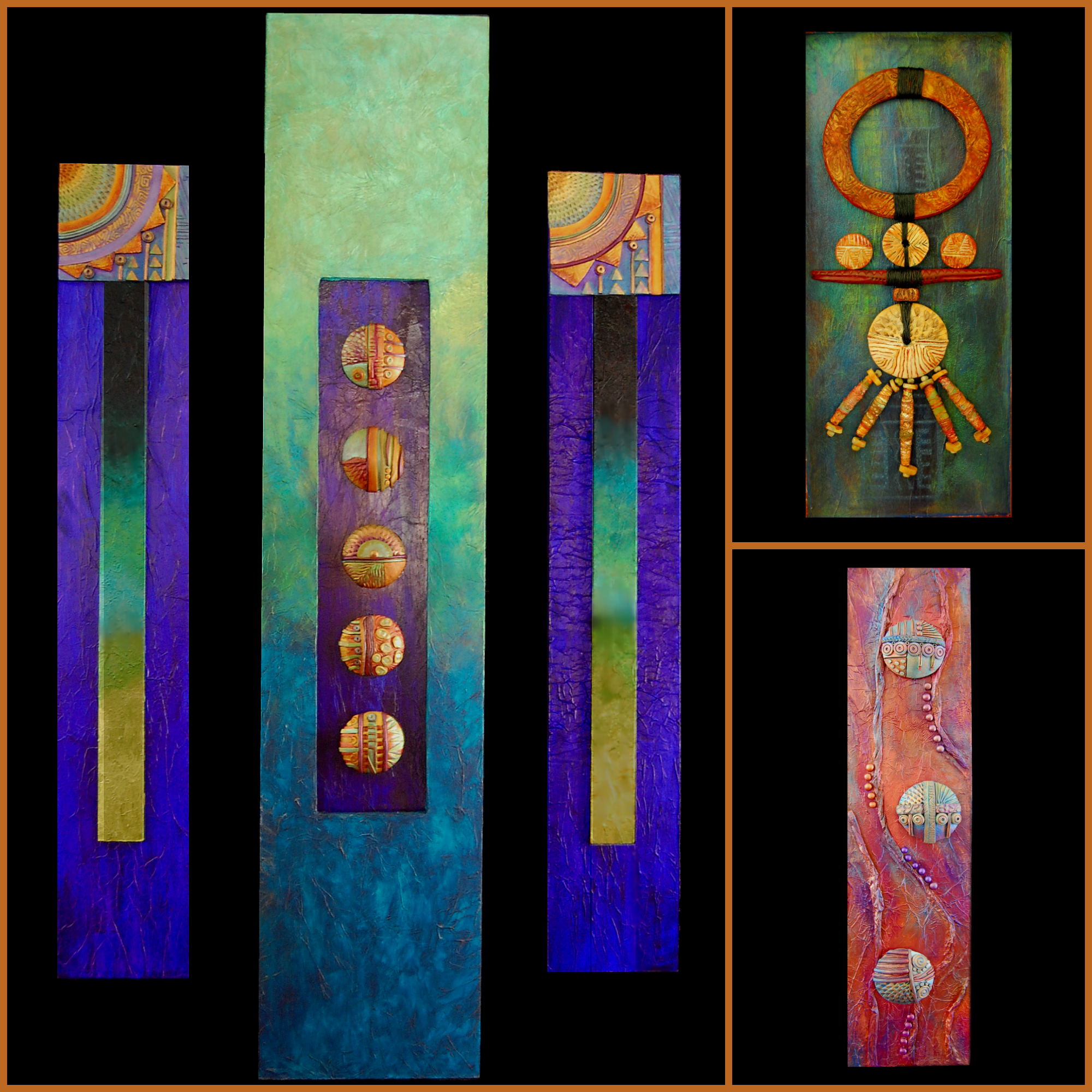 Some of the pieces which have elicited the "I LOVE your colors comment". 