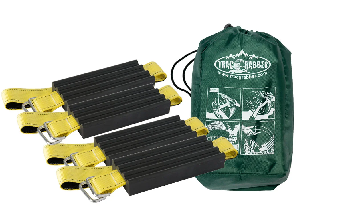 Trac-Grabber Quad-Pack designed to get all-wheel drive cars, ATV's, and UTV's unstuck in the worst conditions, snow, mud, and sand.