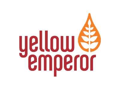 Yellow Emperor logo with stylized text and leaf graphic