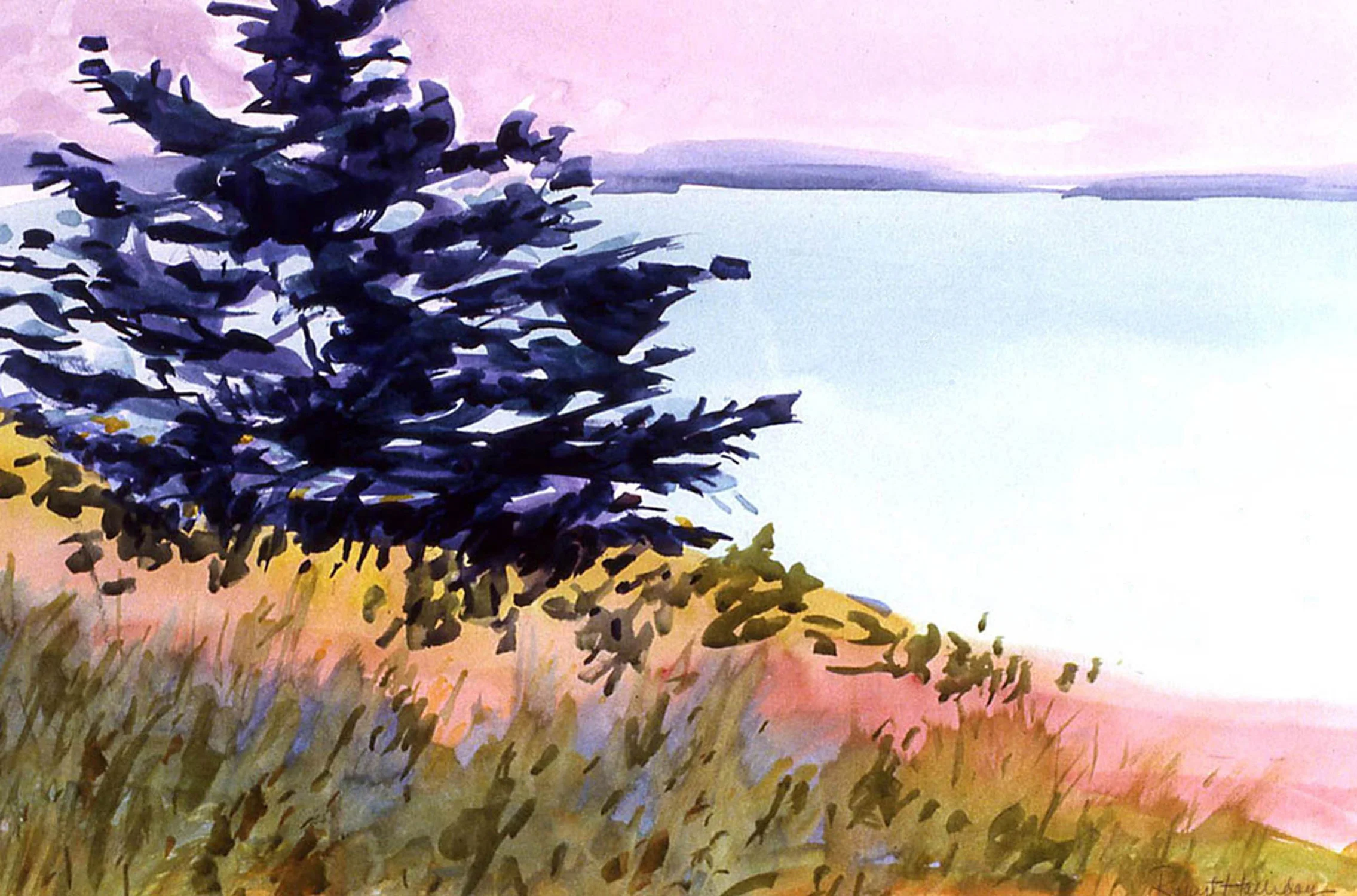  Coastal View &nbsp;25 X 35 Framed Watercolor &nbsp;$3000 