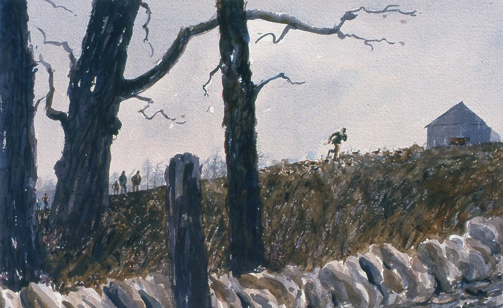  Calling them on! &nbsp;30 X 22 framed Watercolor &nbsp;$1,100 