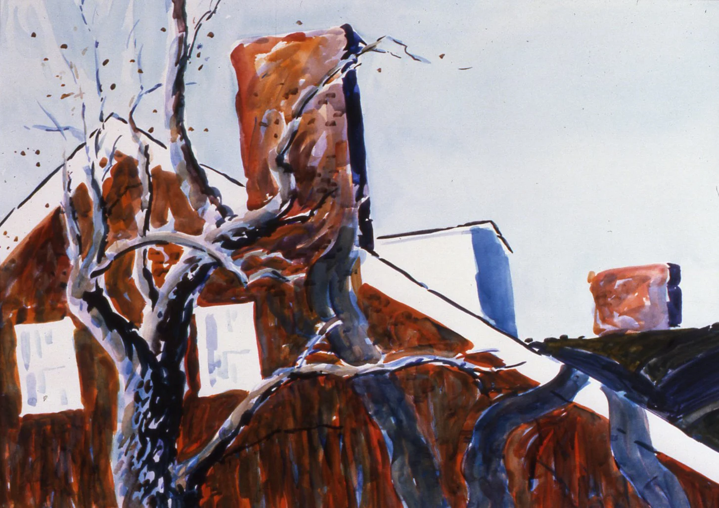 Intersection 25 X 32 Framed Watercolor Private Collection