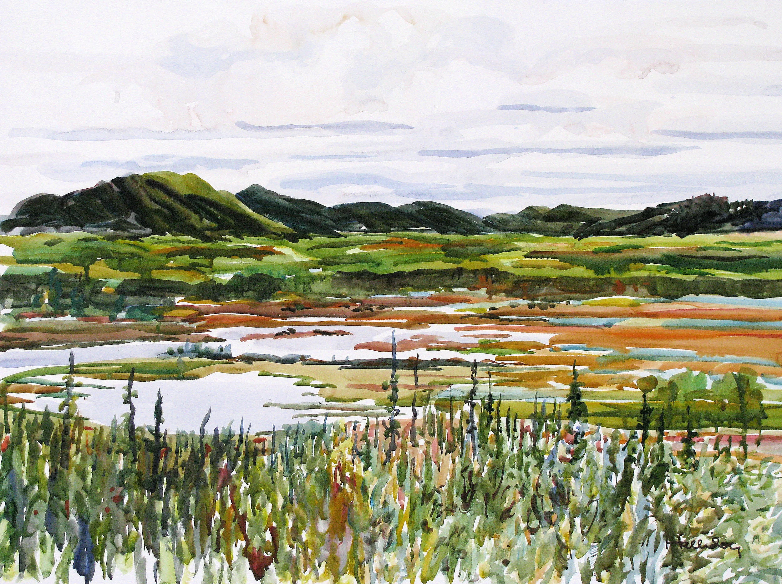 Matanuska River 28 X 36 Framed Watercolor $1,200