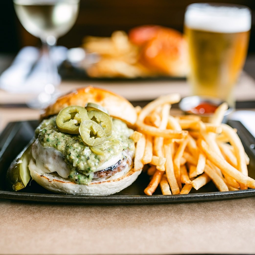 Kick off Friday Night with Old Fields! 

Our Turkey Burger is packed with flavor, featuring Salsa Verde, melted Jack Cheese, Jalape&ntilde;os, and served with a side of crispy Fries. 

Open at 5:00, Happy Hour Specials until 6:00 at the BAR! 

#oldfi