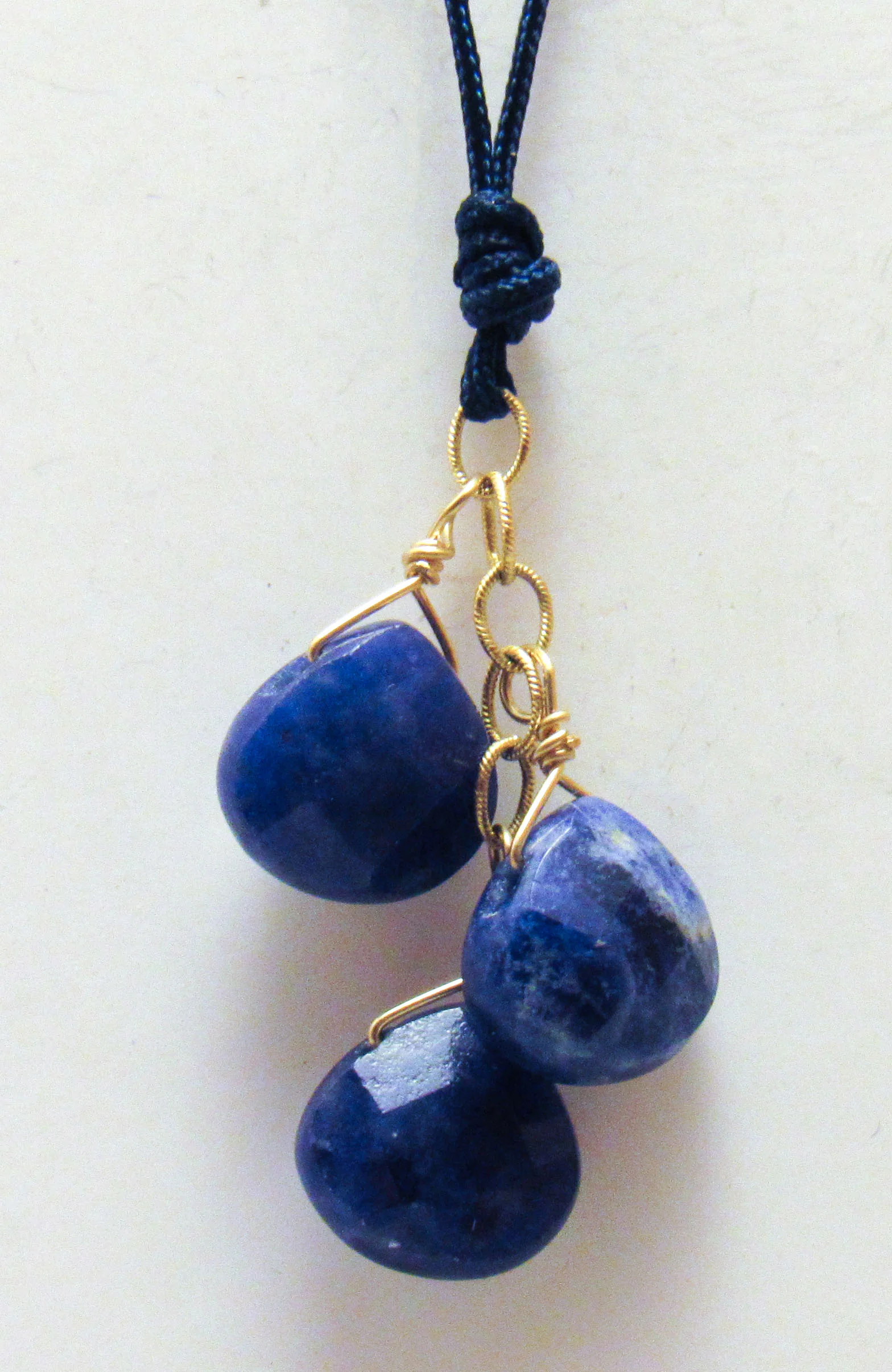 Sodalite Cluster on Cord