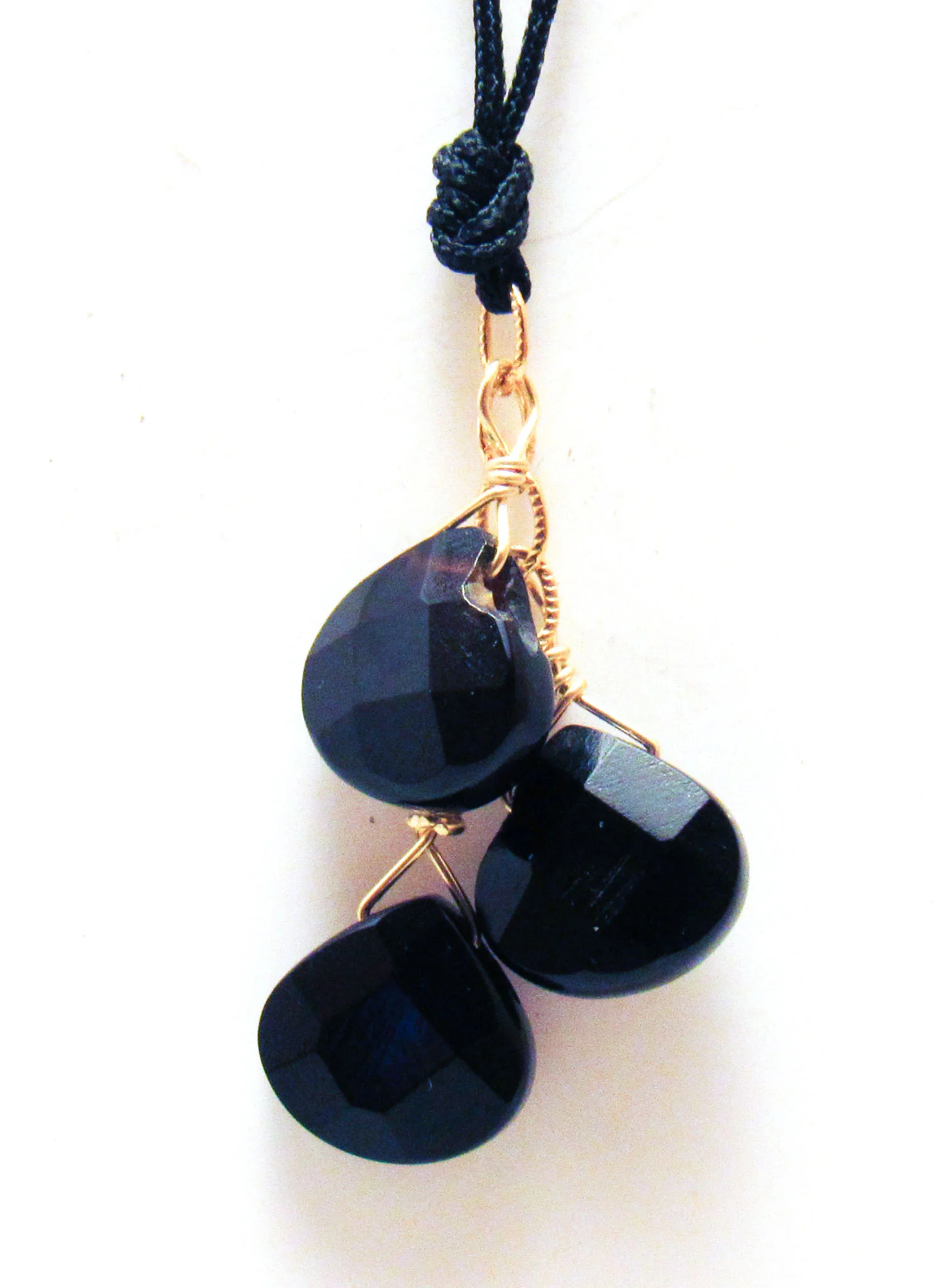Black Onyx Cluster on Cord