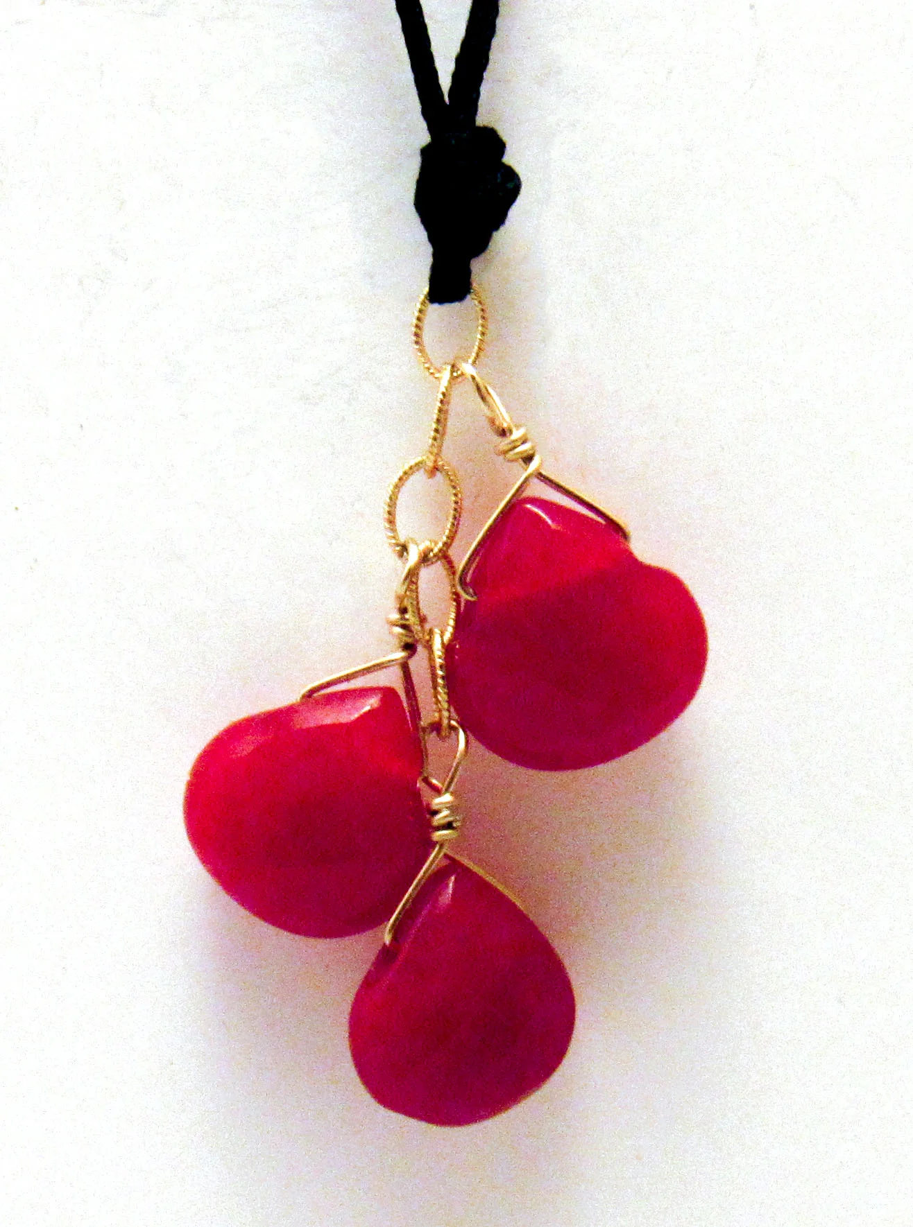 Red Jade Cluster on Cord