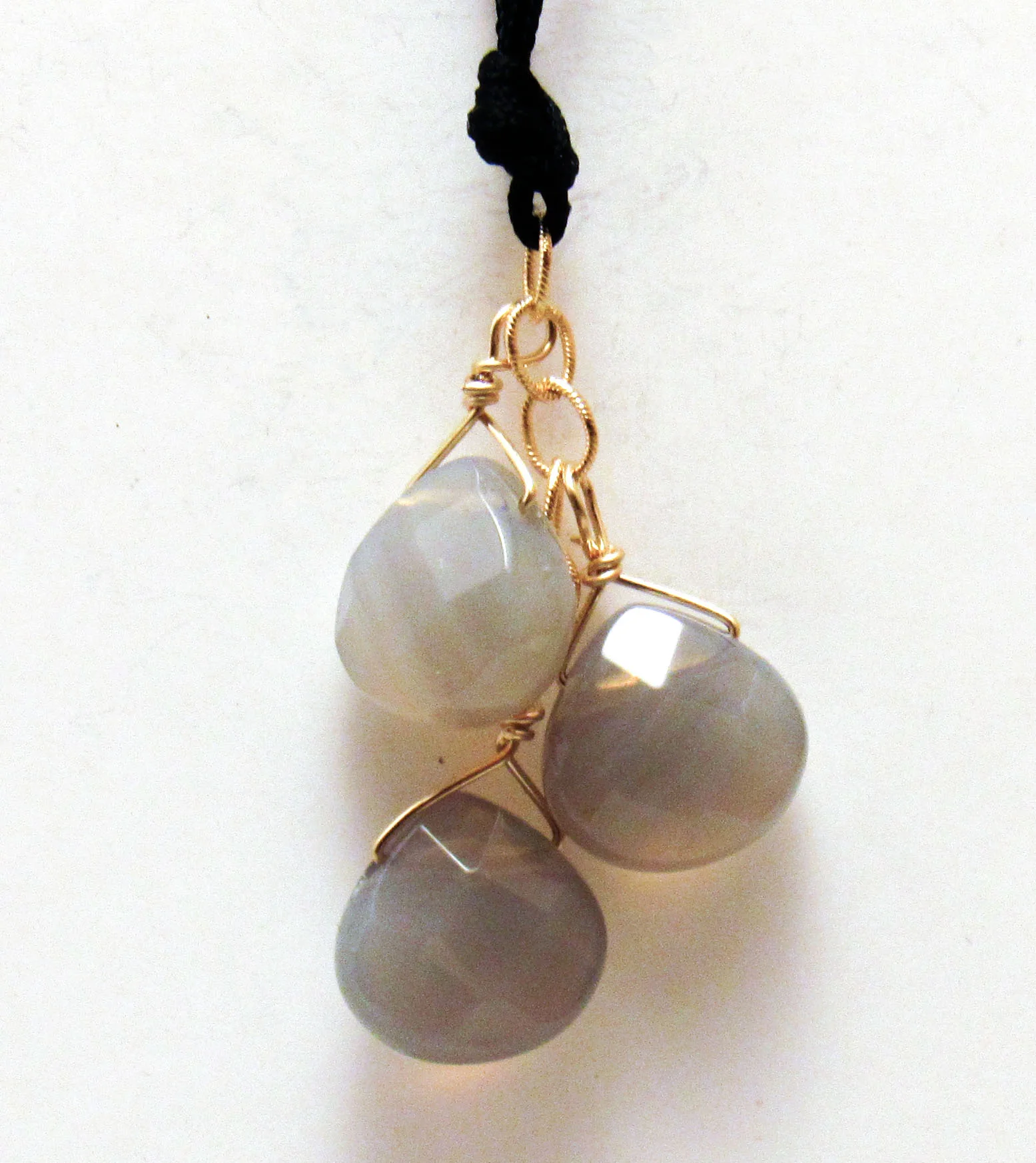 Grey Onyx Cluster on Cord