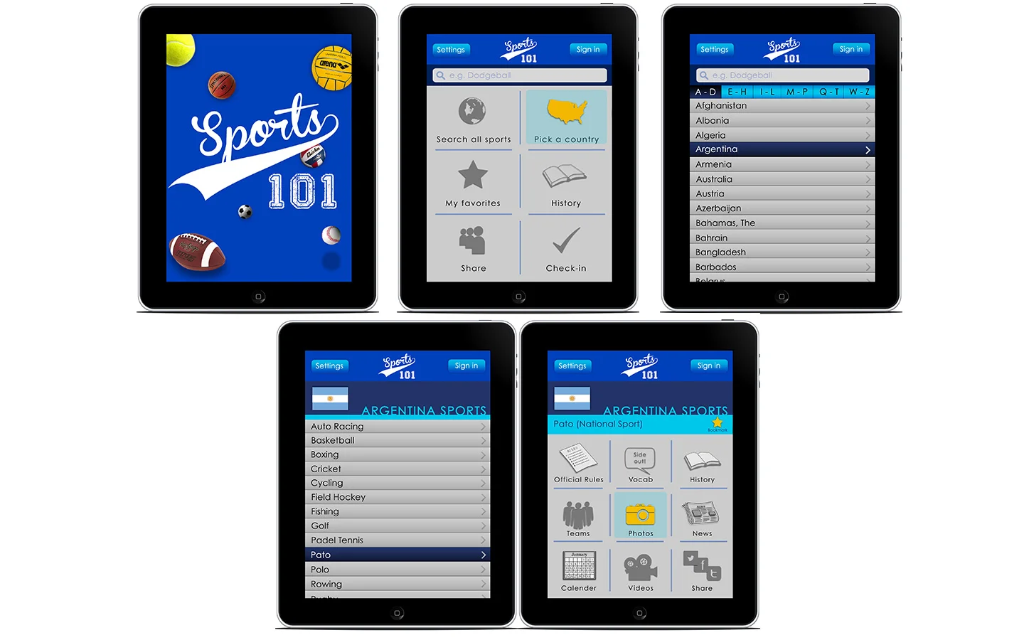 Sports 101 iPad App