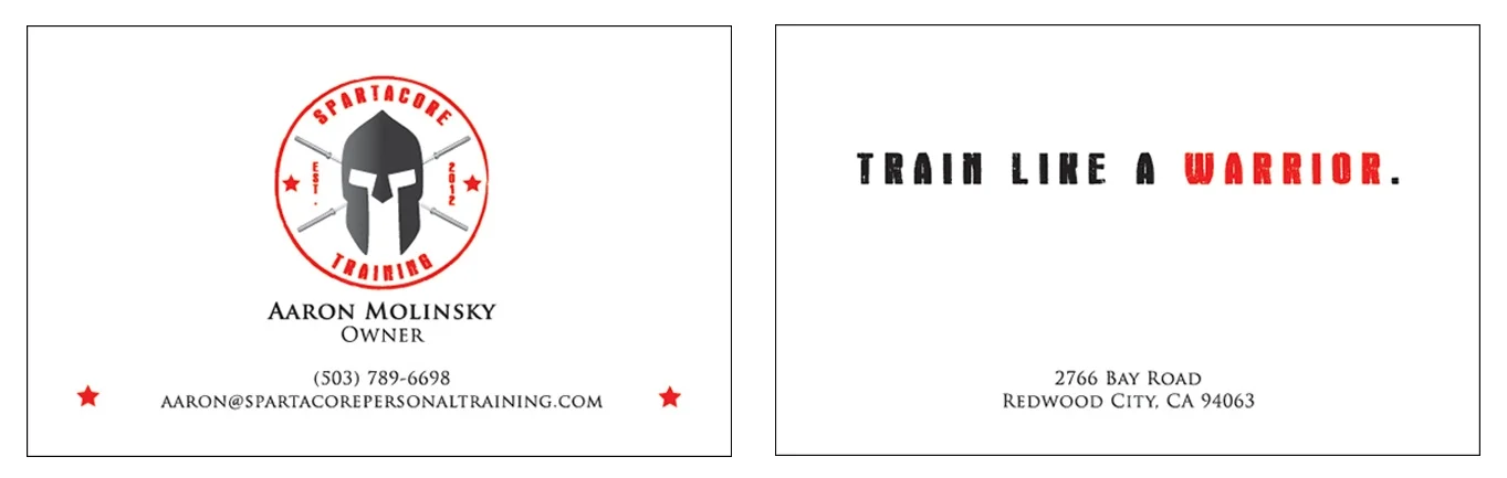 Spartacore Training Business Card
