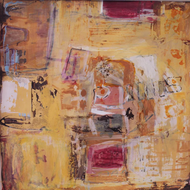 Square Motif acrylic on paper 8” x 8”