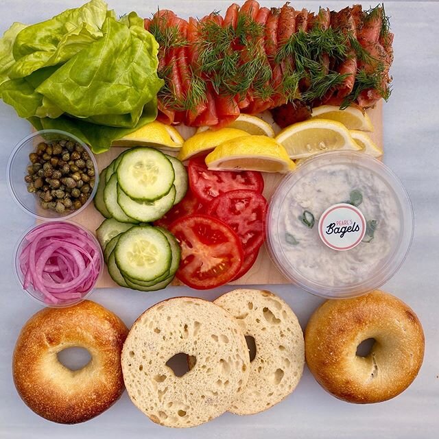 We think our smoked fish platter is really pretty. Also, it&rsquo;s delicious! Link in bio for ordering 
#novalox #gravlax #smokedwhitefish #omega3 #bagel #dcfoodporn #dcfoodie #sourdoughstarterbagel #pickledredonions #cukes #tomatoes #capers #eeeeea