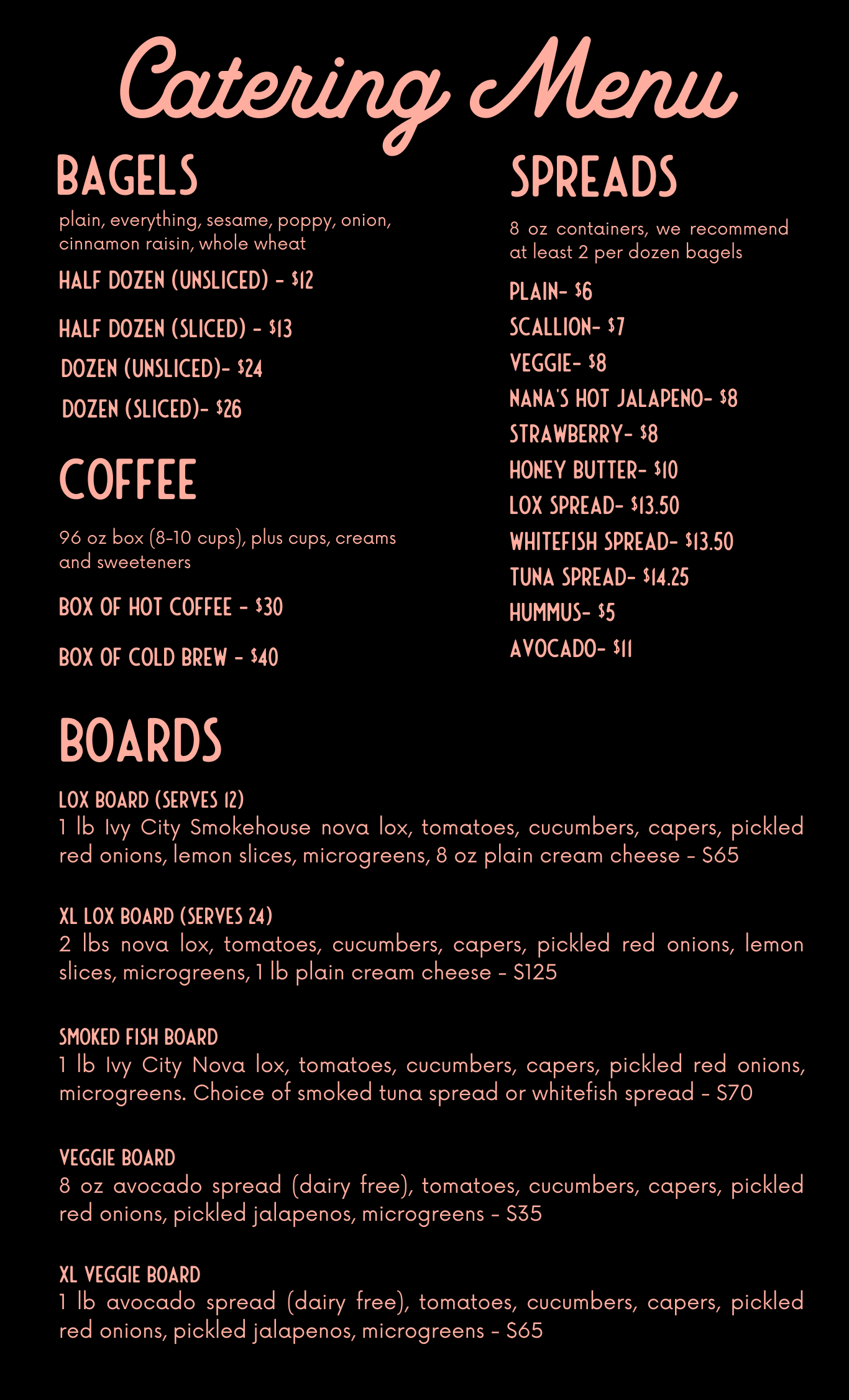 Catering — Pearl's Bagels