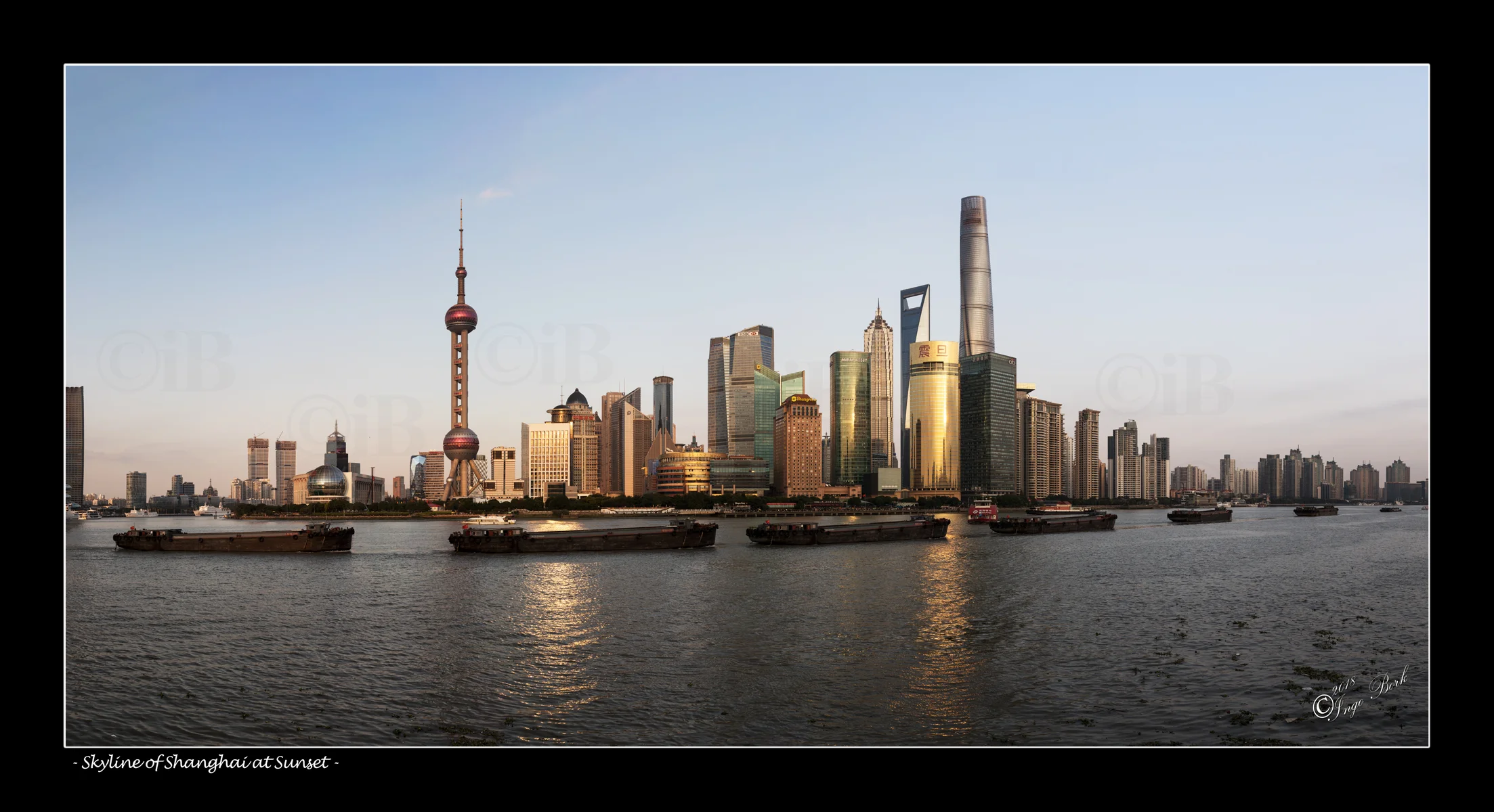 Skyline of Shanghai at Sunset