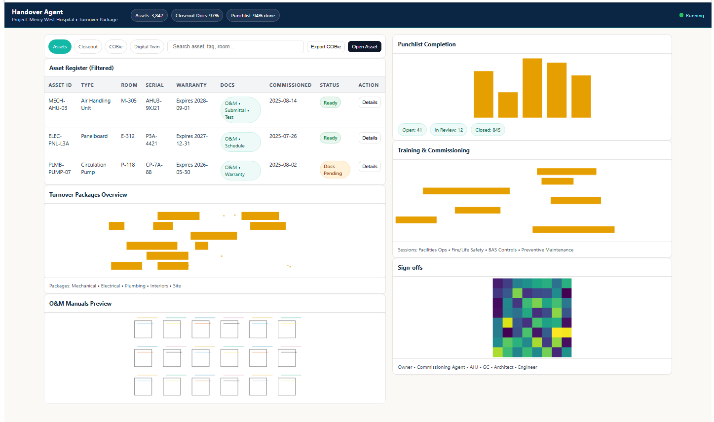 Demo of Handover Agent UI