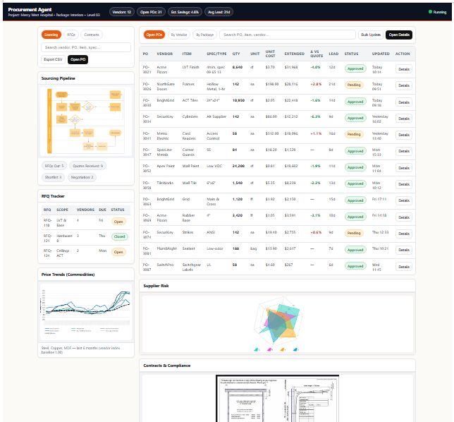 Demo of Procurement Agent UI