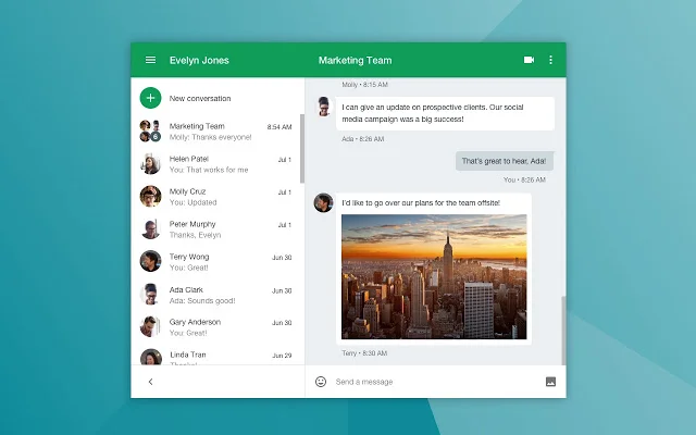 Google Hangouts’ Chat view