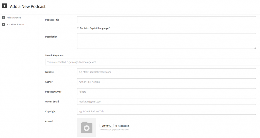 Simplecast’s dashboard interface is clean and straightforward.