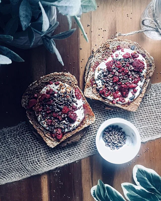Raspberry Almond Butter Toast