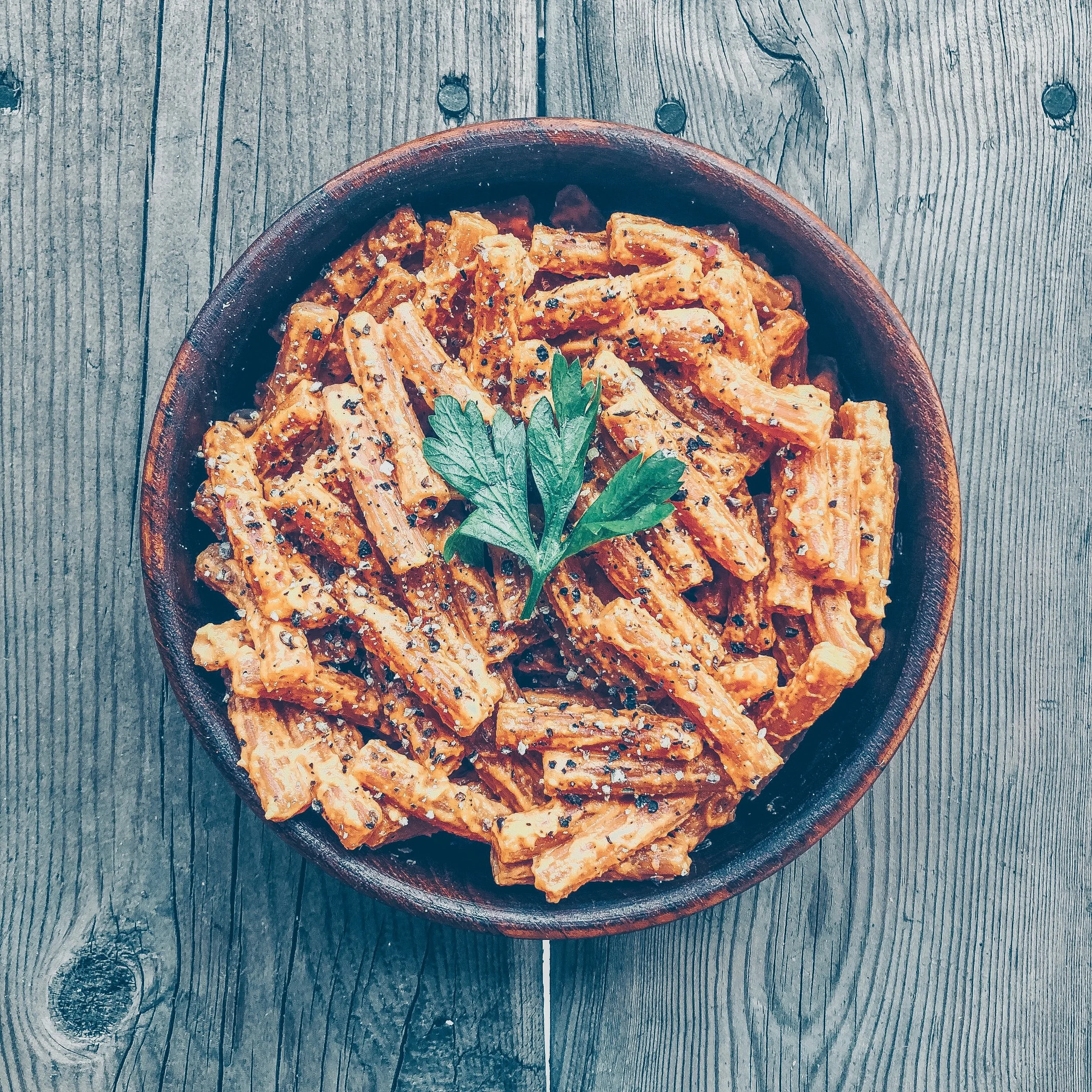 Roasted Red Pepper Red Lentil Pasta