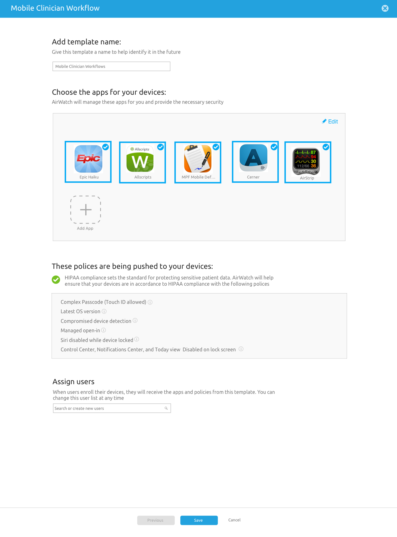 Worksheet for the Mobile Clinician Workfow
