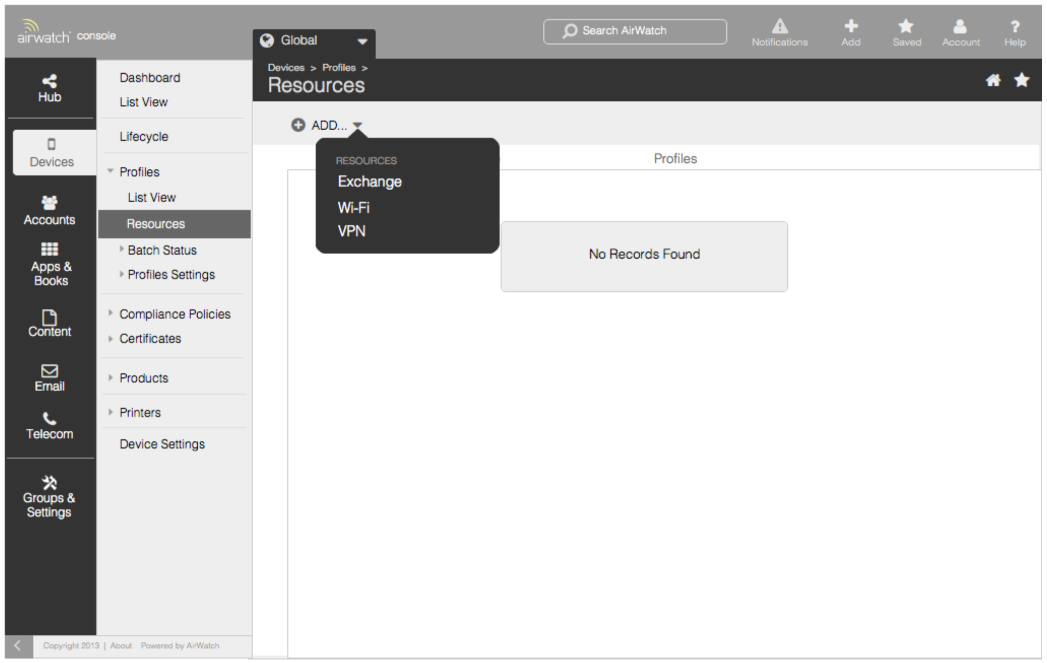 Select the type of resource