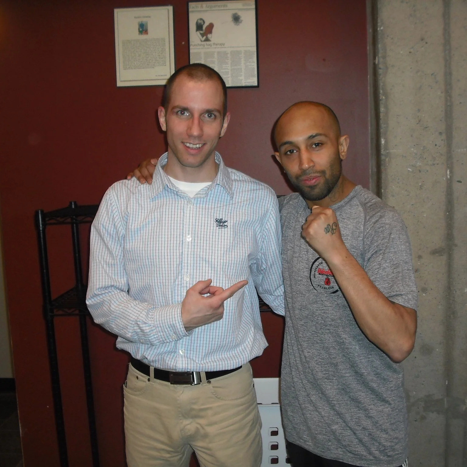 L to R: myself, World Boxing Union champion Tyson Cave; 2011