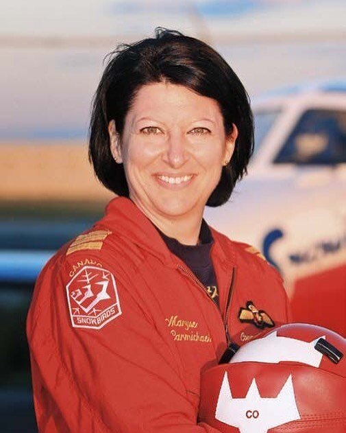 Maryse Carmichael works for CAE - a pilot training company - and the first Canadian woman to fly with the famous Snowbirds aerobatics team. For her being Canadian means, &quot;We have to be leaders in the world. We have a responsibility and we have t