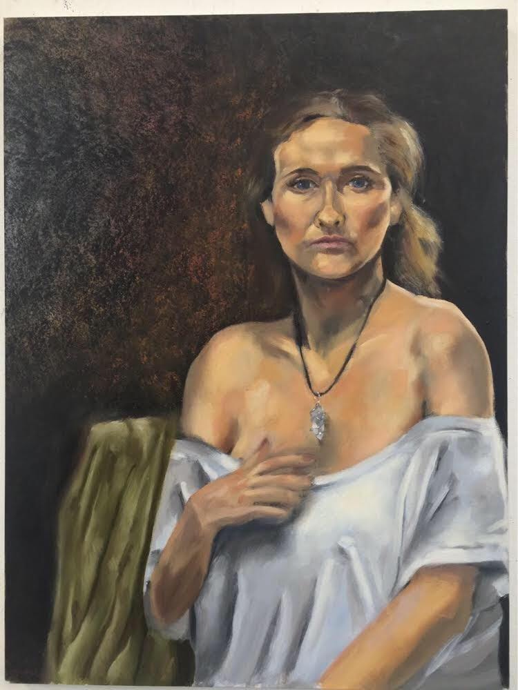 Classical self portrait, oil on canvas - Christia Forest.png
