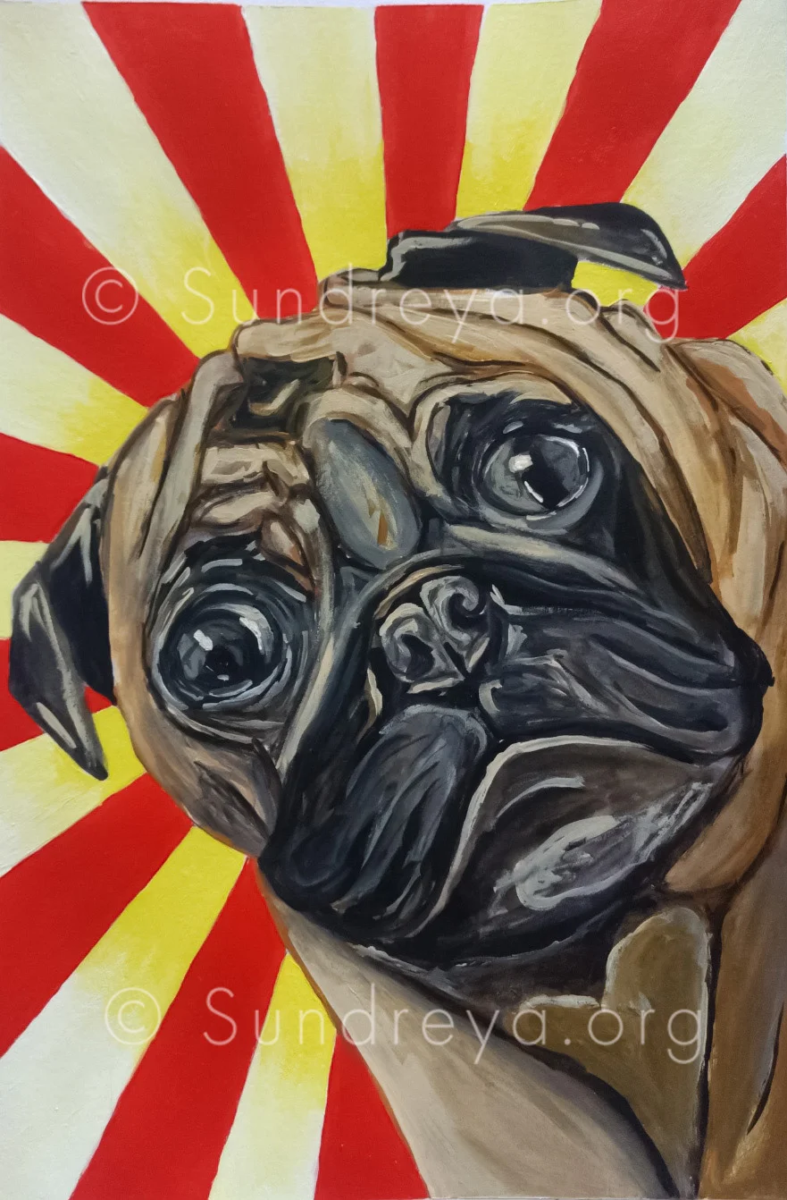 Commissioned: Chubbs, acrylic on 7 x 10” paper