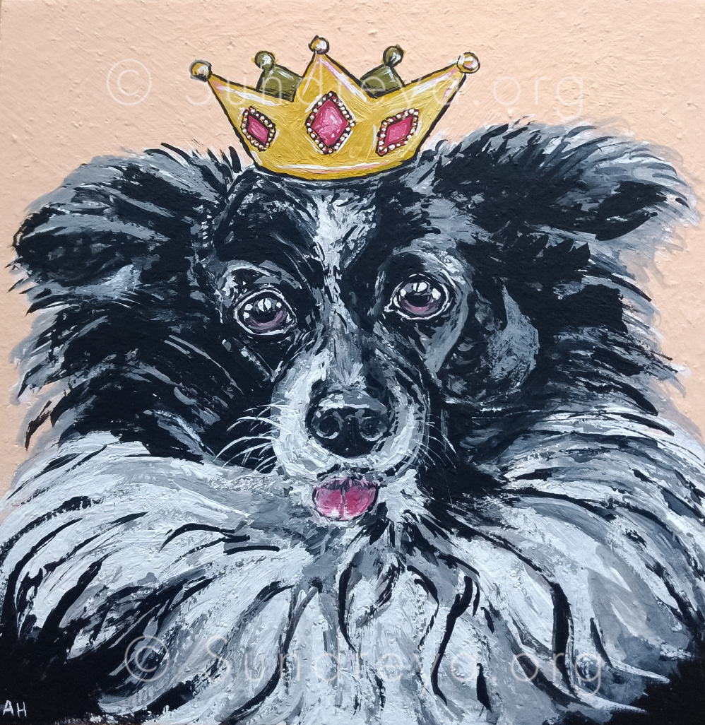 Commissioned: Mimi, acrylic on 6 x 6” tile with gloss finish