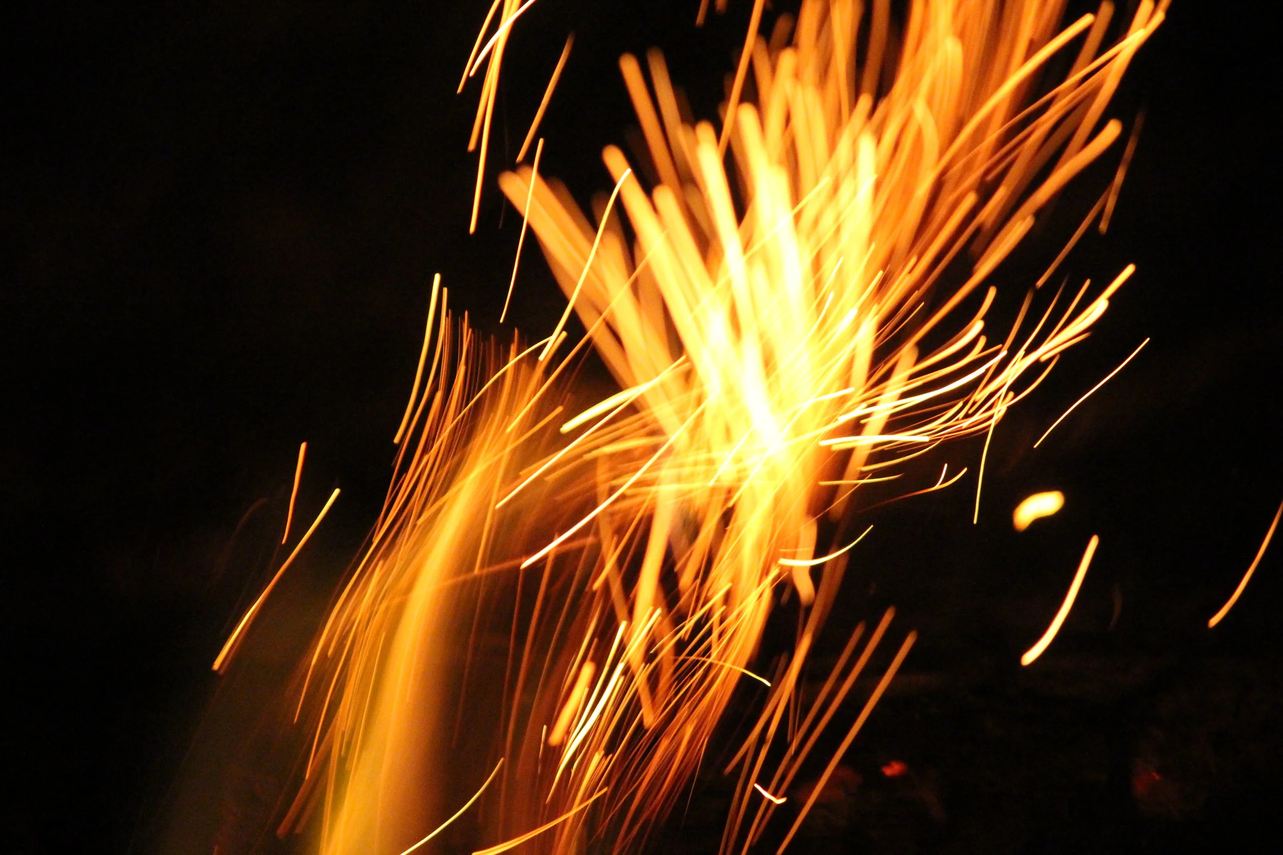 sparks in the night air