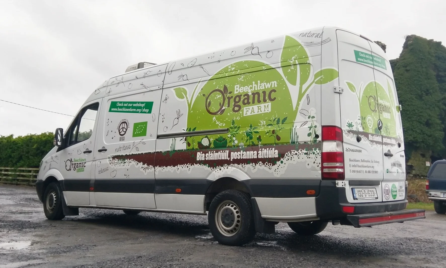 Printed half wrap with vinyl lettering