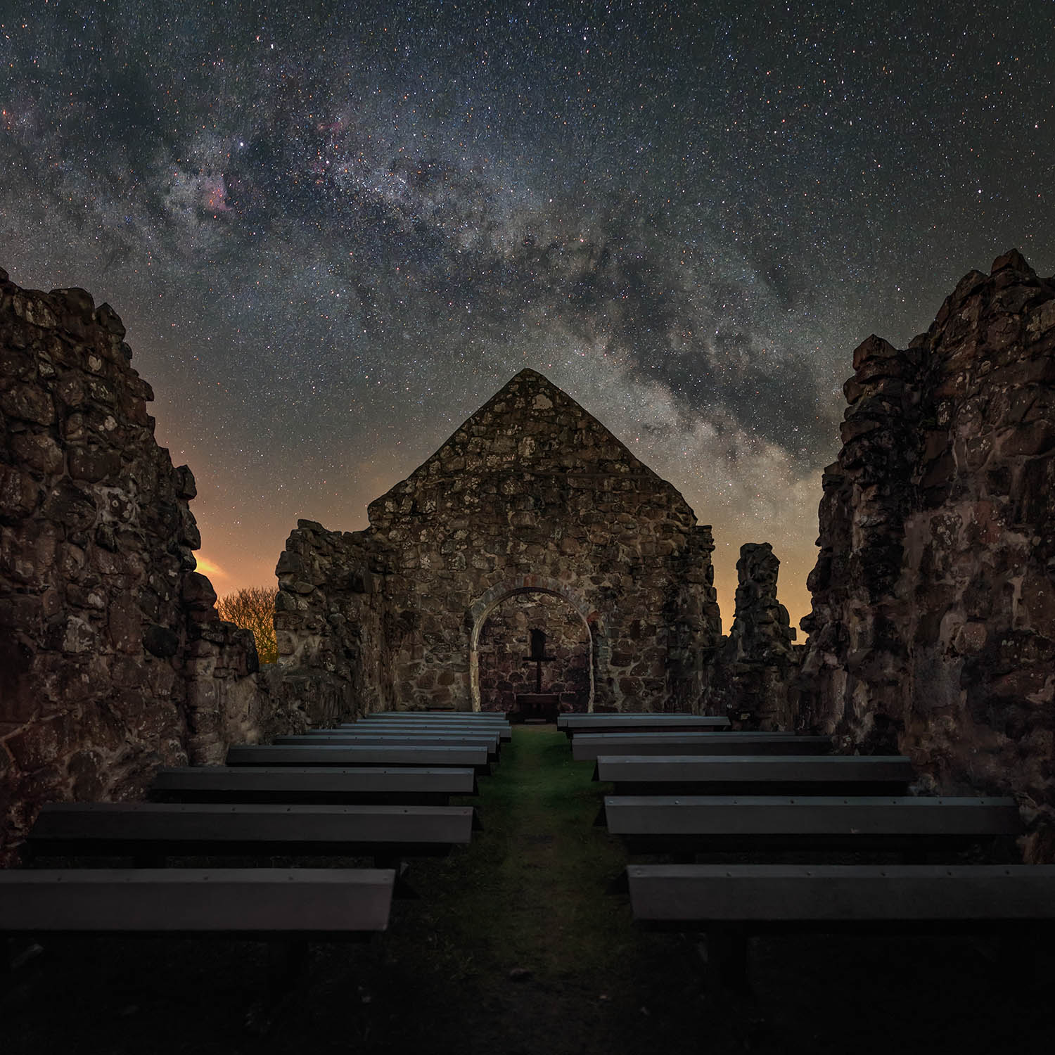 The Old Superstitions The ruins of the Rya old church in northern Scania, Sweden was built in the late 11th century or the early 12th century. It was in use until the the 19th century when a new church replaced it. It started to fall apart until
