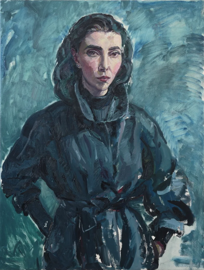 Self-portrait in Navy Coat