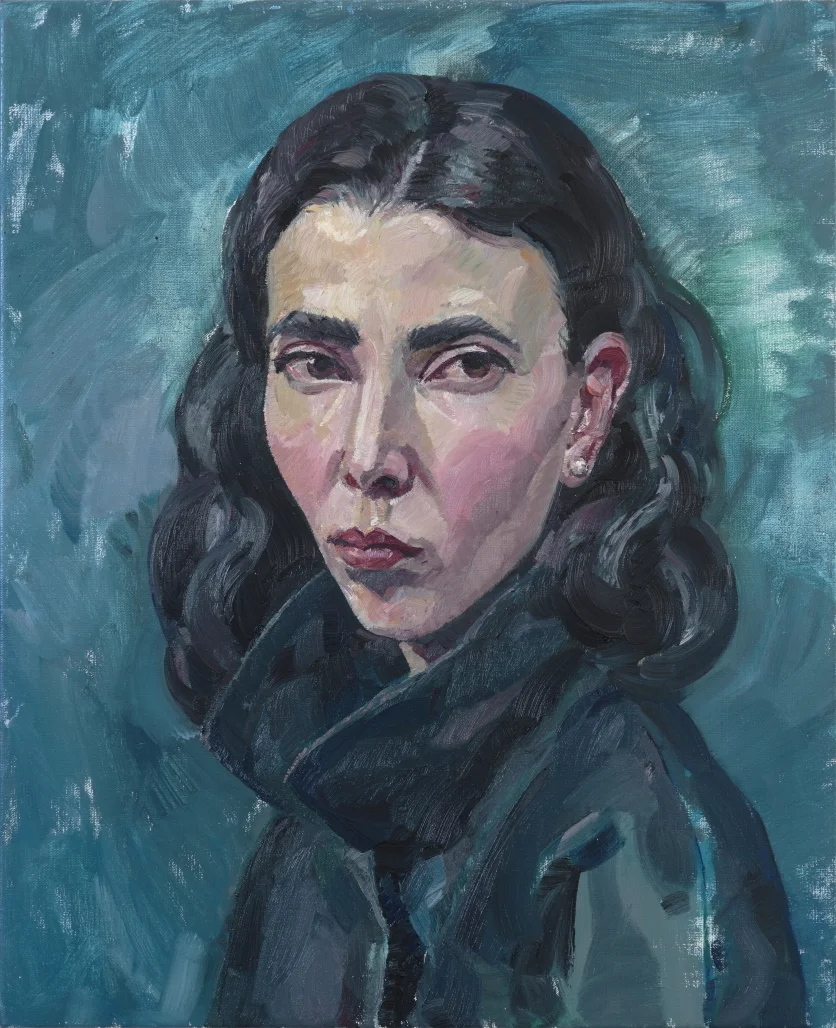 Self-portrait in Navy Coat