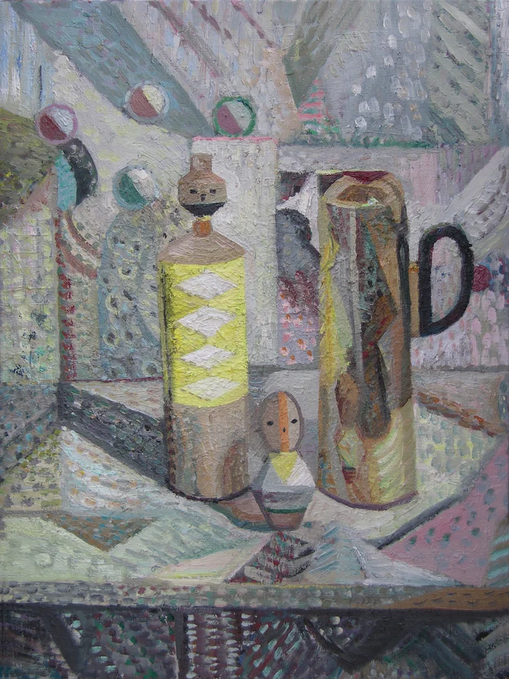 Arrangement with Grey and Yellow