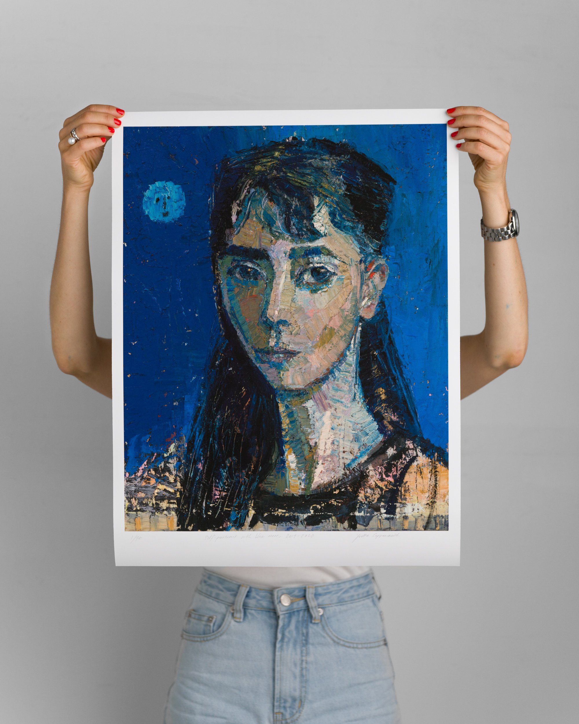 Self-portrait with blue moon, 2019-2020