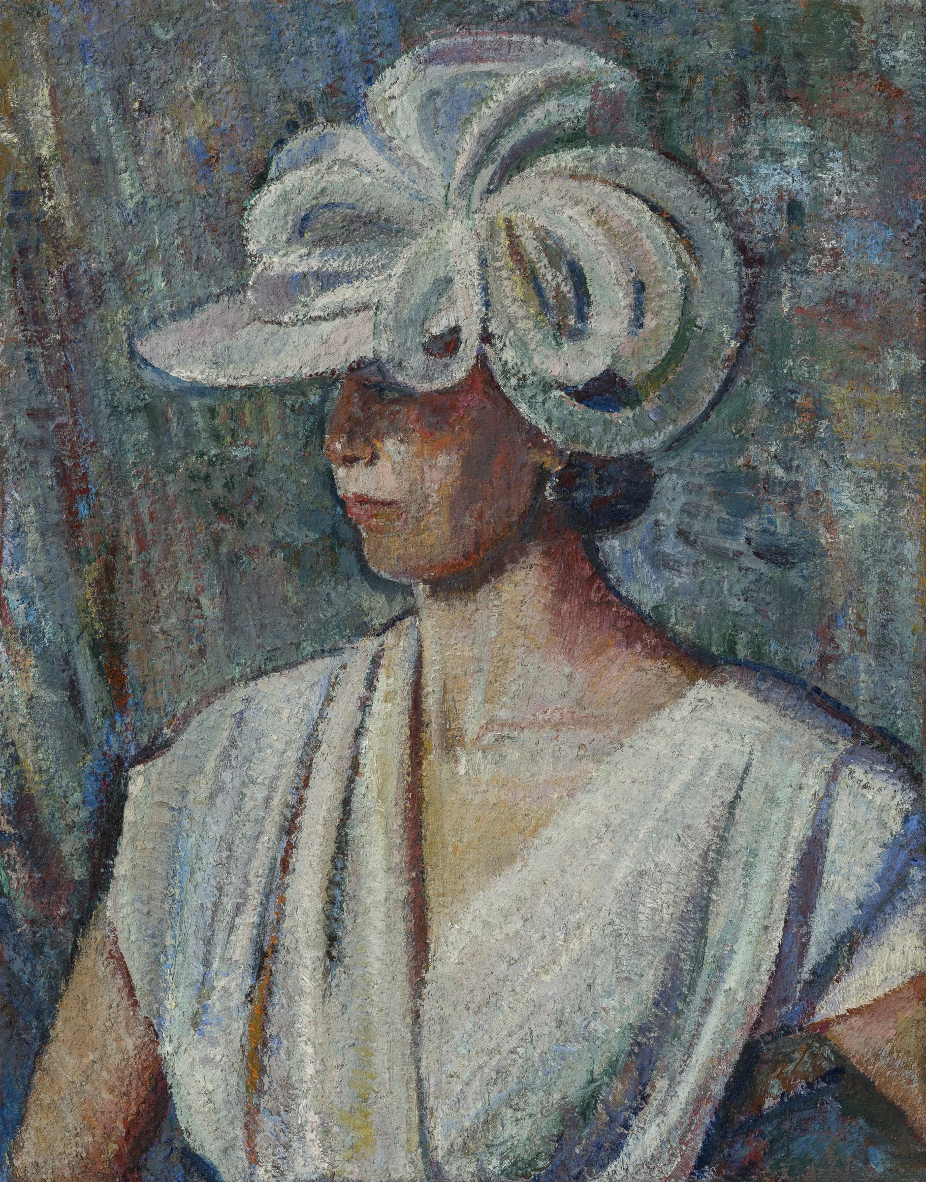 The ribboned hat (self-portrait)