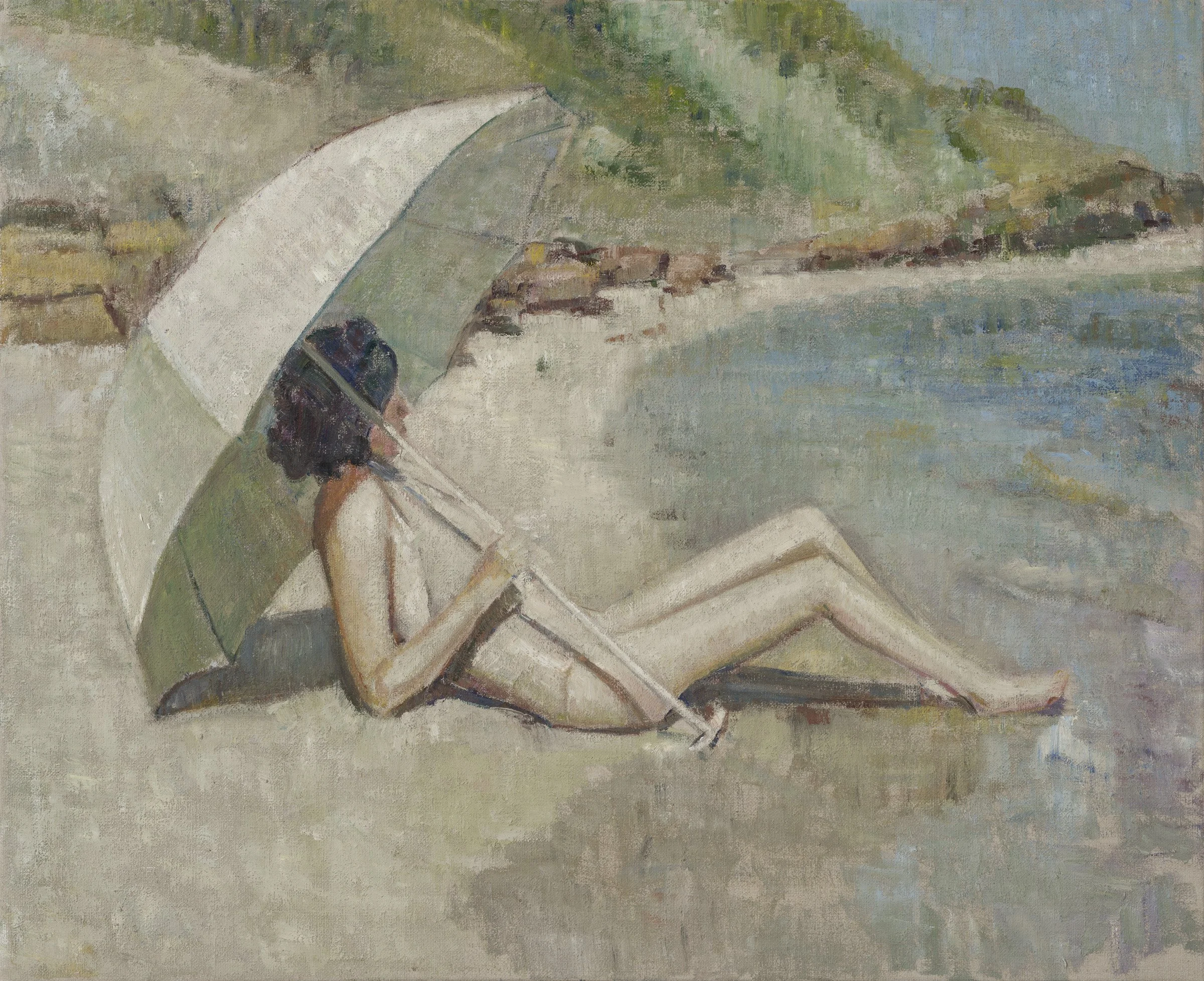 Reclining Bather with Parasol II