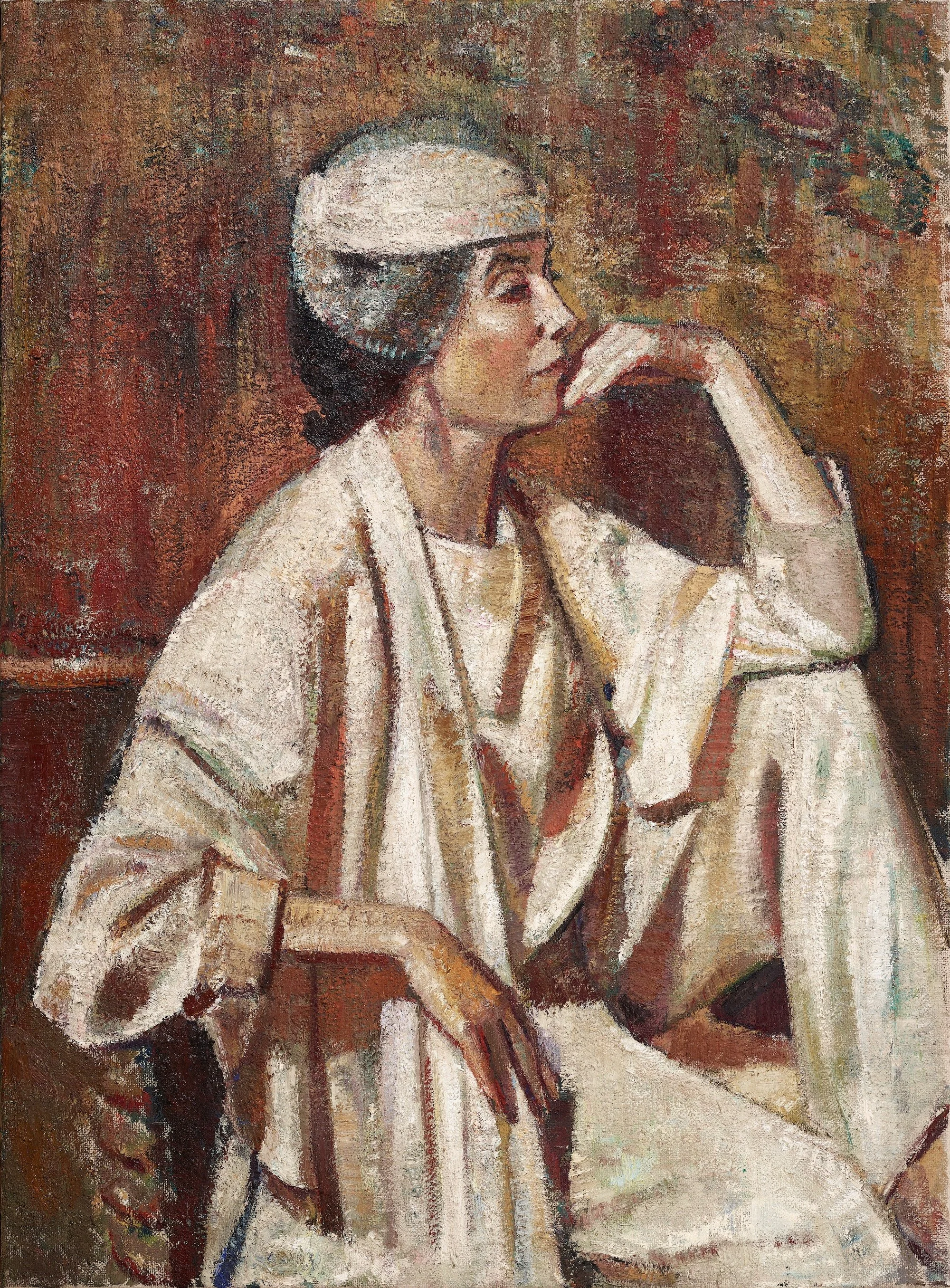 Seated Profile (Ivory Toque), 2026