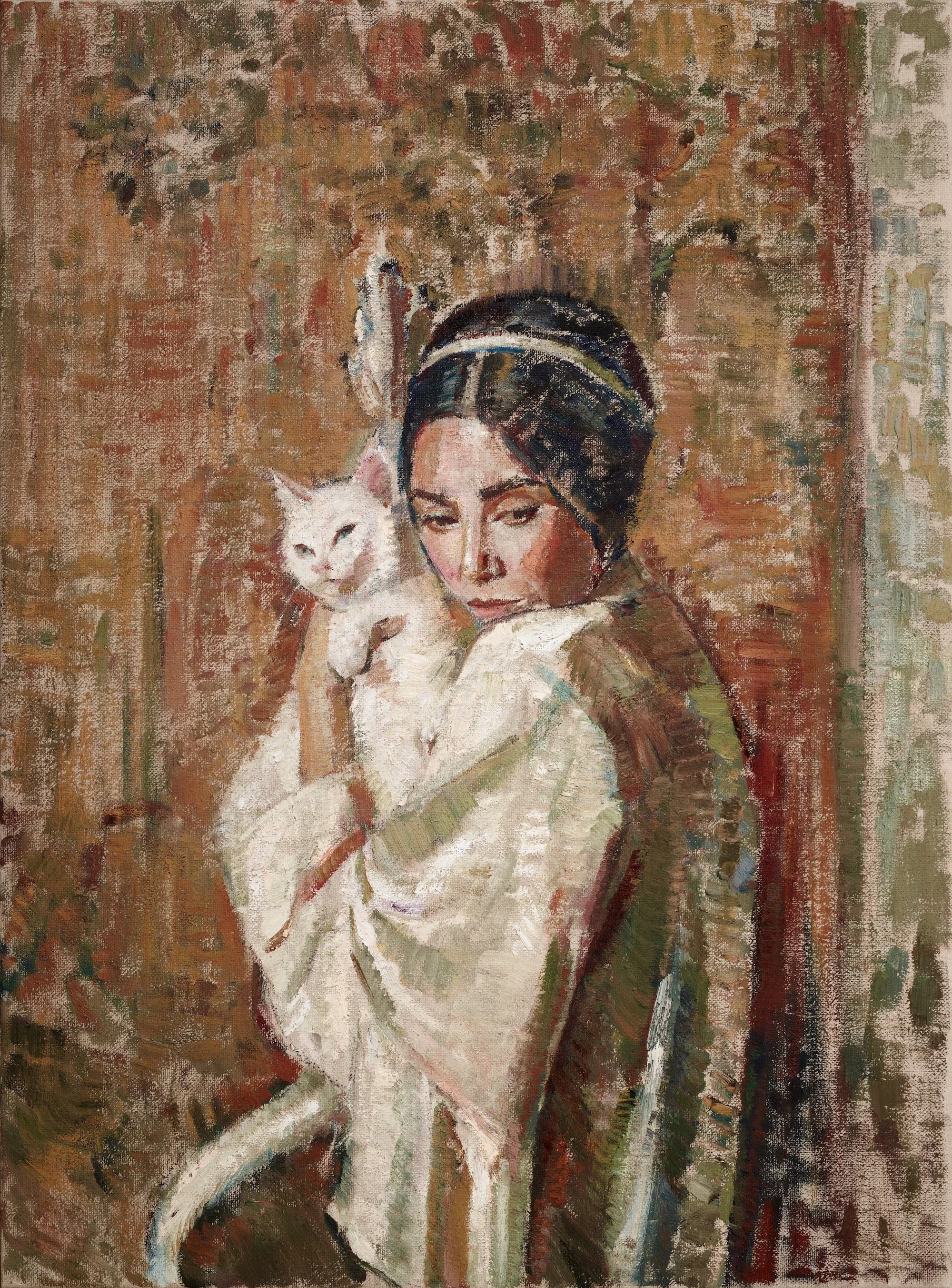 Woman with White Cat II, 2026               