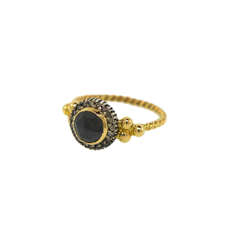 BLACK ROSE CUT ENG. RING