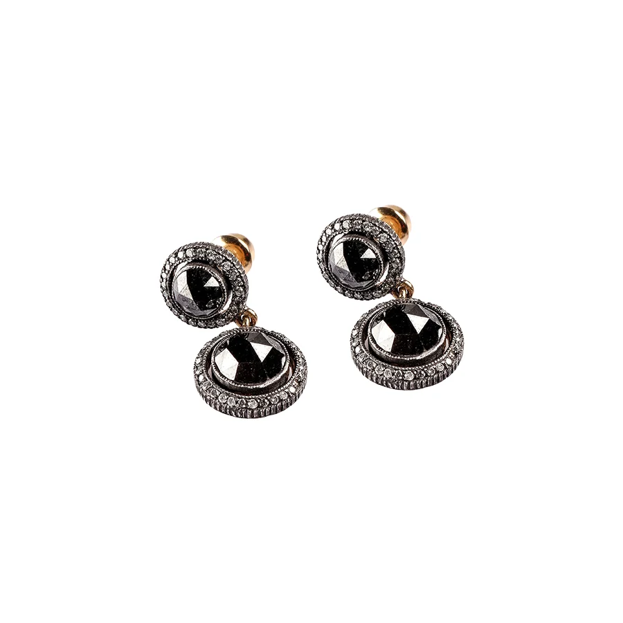 BLACK ROSECUT  EARRINGS