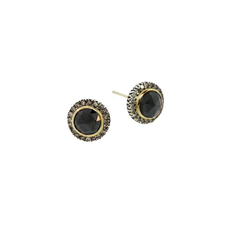 BLACK ROSE CUT STUDS