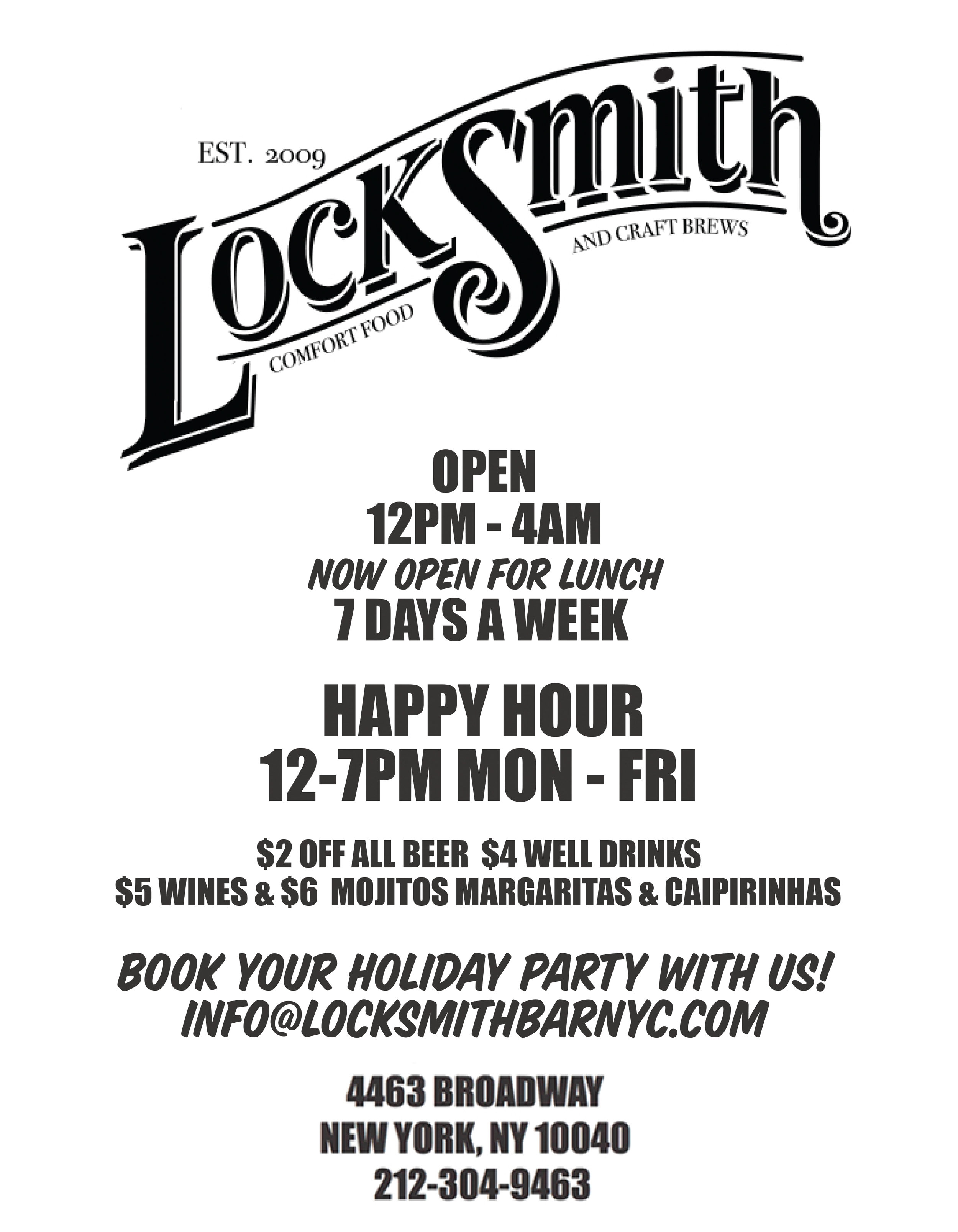 Locksmith Bar food and beer