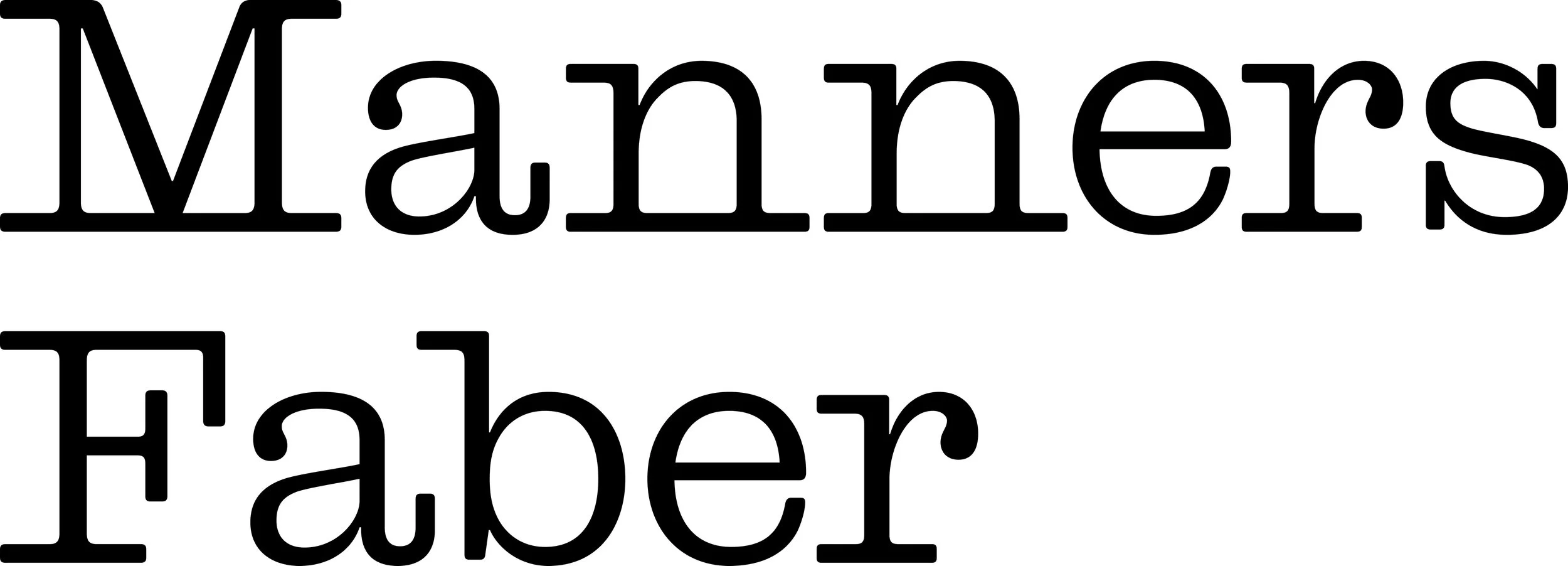 Manners Faber logo.
